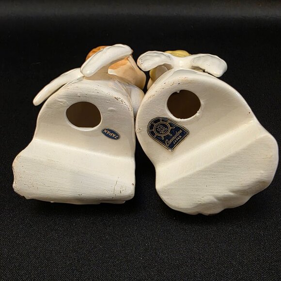 Vintage Kissing Angels on Bench Commodore Japan Porcelain Shelf Sitters - Picture 4 of 8